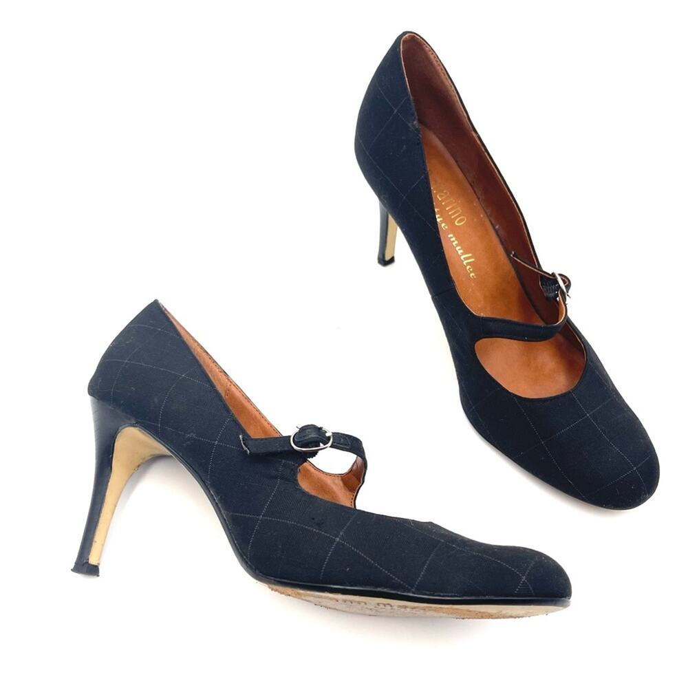 ann marino by Bettye Muller Black Plaid Teacher Mary Jane Pump Shoes Size 9.5 - Picture 10 of 11
